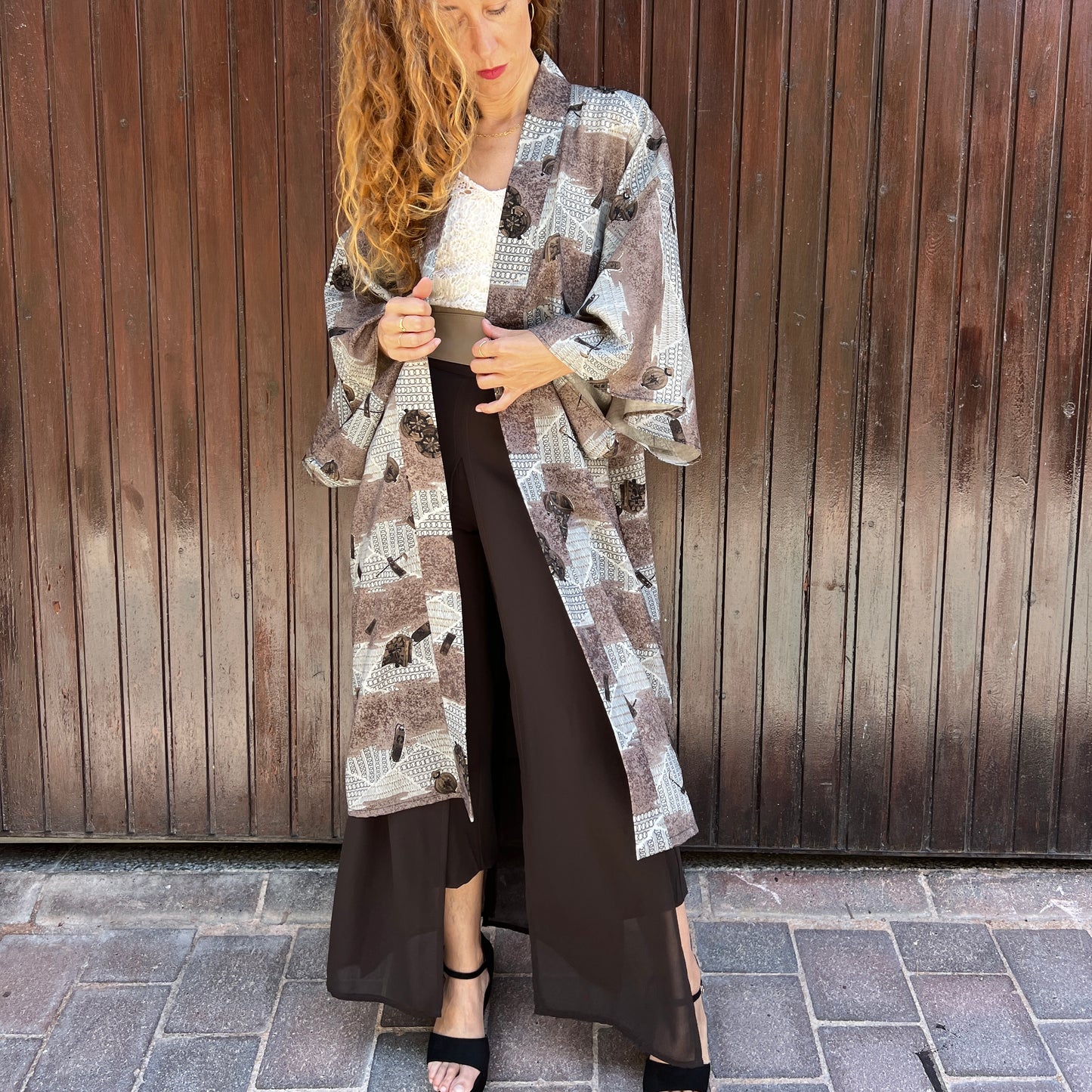Kimono coat Essence Yukata brown